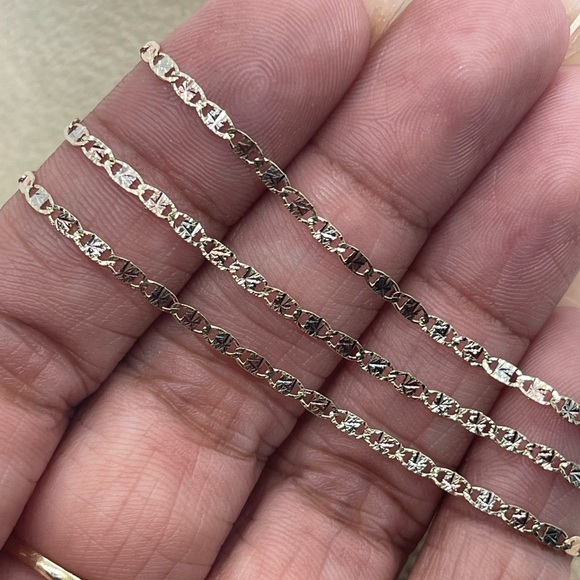 10KT Gold TriColor Star Chain